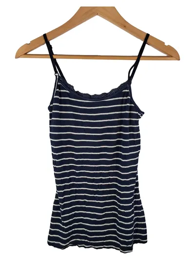 Love to Lounge Damen Top Träger Spitze Streifen Maritim Gr. 32-34 Blau