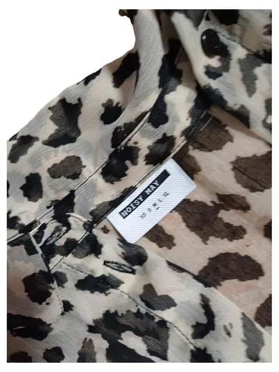 Noisy May Blusenkleid Damen Gr. M Leopardenmuster Animal-Print Midi