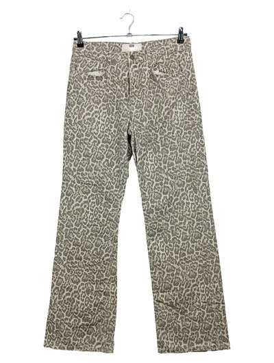 STR Teen Damen Jeans Straight Leg Leopardenmuster Gr. 40 Beige Animal