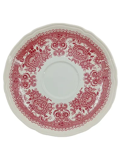 Villeroy & Boch Untertasse Burgenland Rot Blumenmuster Porzellan