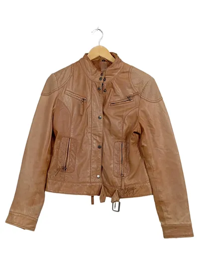 Gipsy Lederjacke Damen Gr. L Braun Vintage Biker Motorradjacke