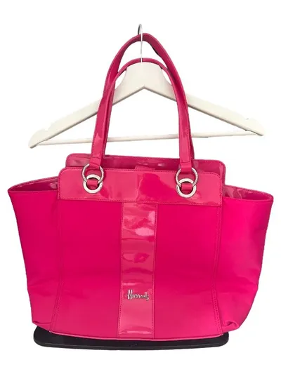 Harrods Henkeltasche Damen Pink Lackleder-Optik Tote Bag Shopper