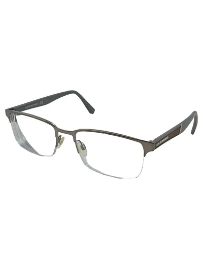 Emporio Armani Brillengestell Herren Metall Halbrahmen Grau EA1119