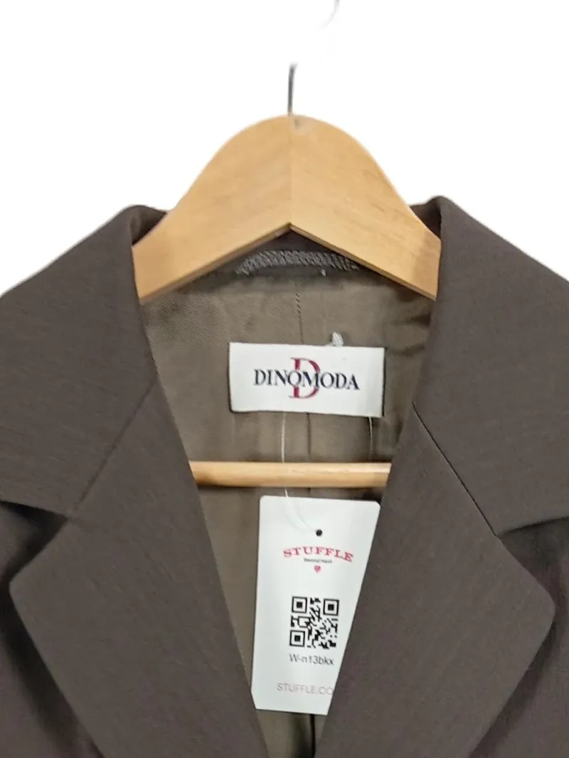 Dinomoda Damen Blazer Gr. 38 M Grau Business Klassisch Wolle 5