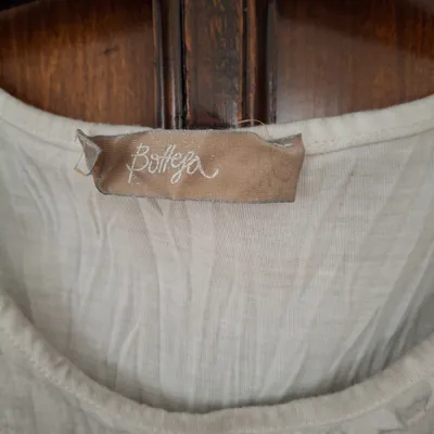 Bottega Damen Blusenkleid Gr. S Grau Damast Muster Ärmellos Elegant