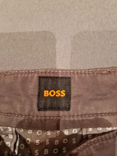 BOSS Herren Chino Stoffhose Grau Größe 32 W32 Slim Fit Casual