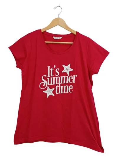 Zabaione Damen T-Shirt Sommer Motiv Seesterne Rot Gr. XL