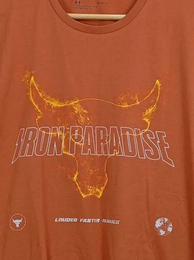 Under Armour Herren T-Shirt Iron Paradise Gr. L Orange Sportshirt