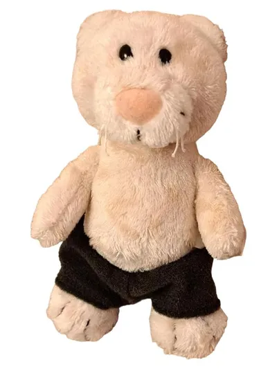 NICI Plüschtier Teddybär beige mit schwarzer Hose 15cm Kuscheltier