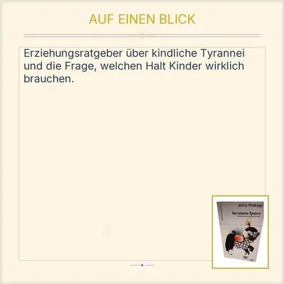 Der kleine Tyrann Jirina Prekop Fachbuch Psychologie Erziehung Kinder dtv
