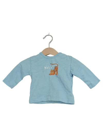 bellybutton Baby Langarmshirt Gr. 62 Blau Tiger Motiv Organic Cotton
