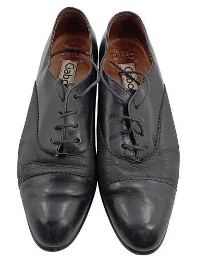Gabor Damen Schnürschuhe Leder Schwarz Gr. 40.5 Oxford Klassisch