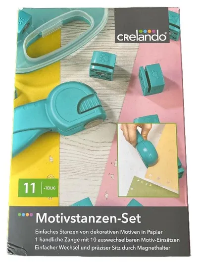 Crelando Motivstanzen-Set 11-teilig Papier Stanzen Basteln Türkis