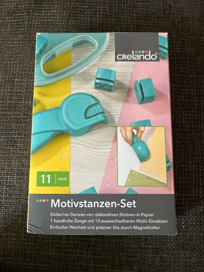 Crelando Motivstanzen-Set 11-teilig Papier Stanzen Basteln Türkis