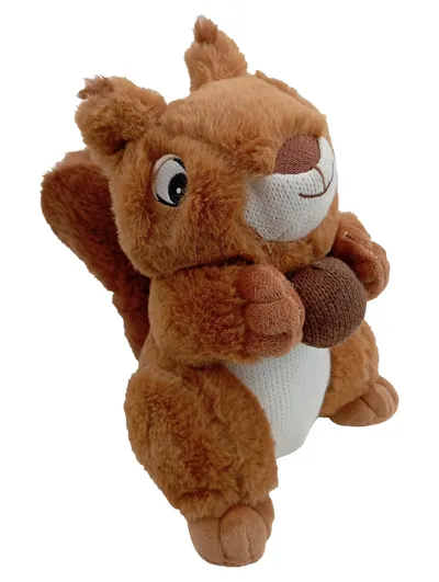 KNITTY FRIENDS Kuscheltier Eichhörnchen mit Nuss Plüschtier 25cm Braun