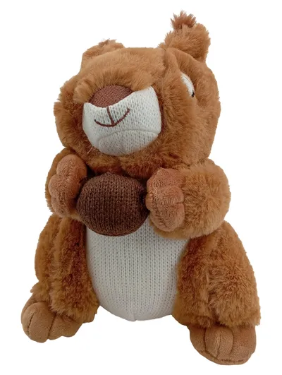 KNITTY FRIENDS Kuscheltier Eichhörnchen mit Nuss Plüschtier 25cm Braun