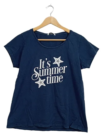 Zabaione Damen T-Shirt Sommer Seestern Print Blau Gr. XL