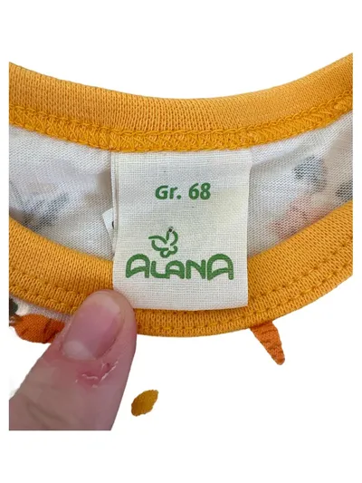 ALANA Baby T-Shirt Karotten Motiv Gr. 68 Baumwolle Beige