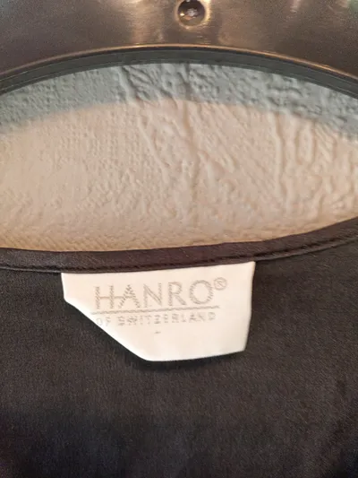 HANRO of Switzerland Morgenmantel Damen Gr. XS Schwarz Langarm