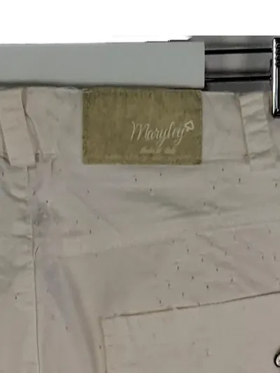Maryley Stoffhose Damen Weiß Gepunktet Gr. 38 Made in Italy Casual