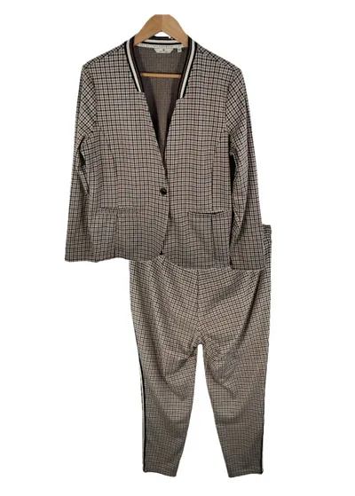Tom Tailor Damen Hosenanzug Blazer Hose Hahnentritt kariert XL