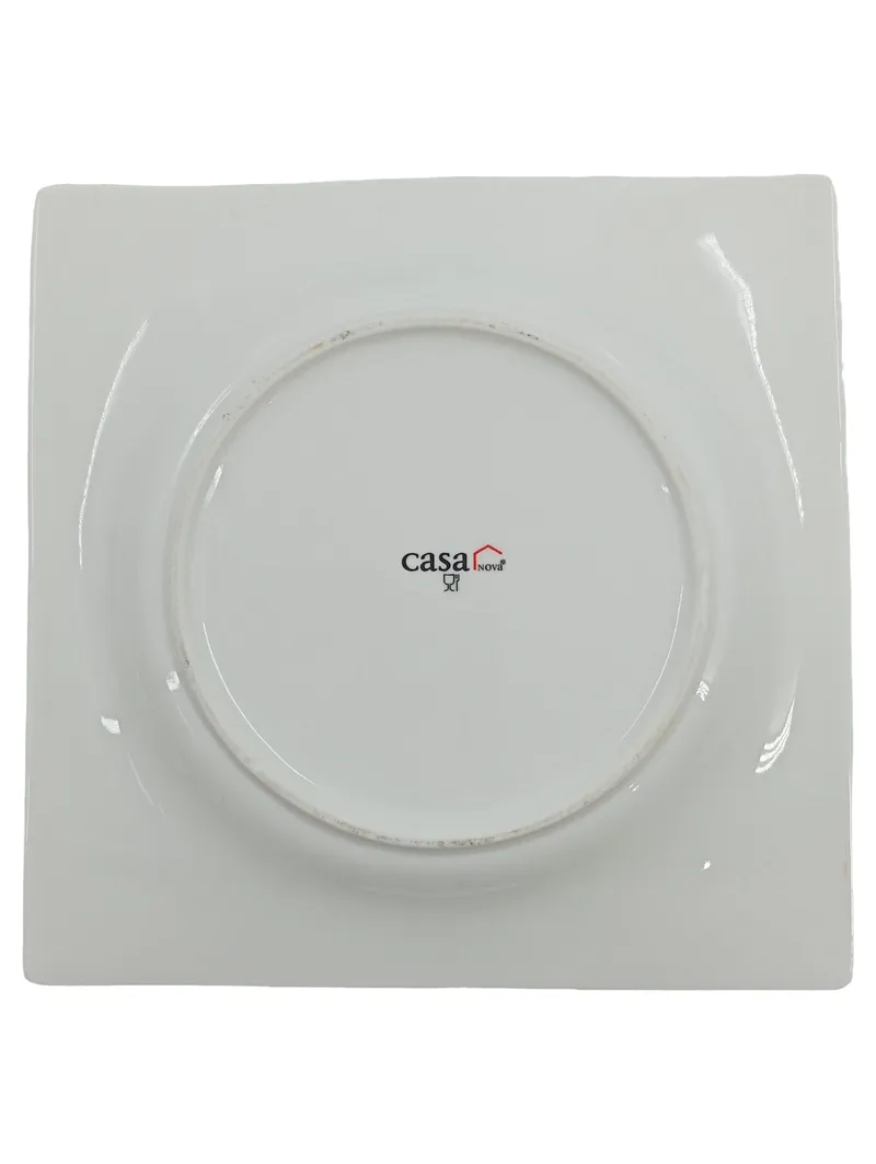 casa NOVA Essteller Porzellan Weiß Quadratisch Modern 19cm 2