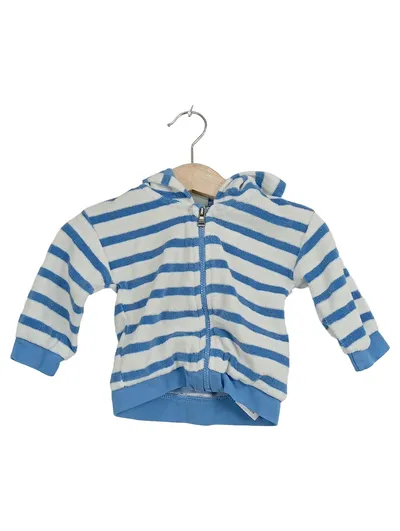 Kanz Baby Sweatjacke Kapuzenjacke Gr. 62 Blau Weiß Gestreift Maritim