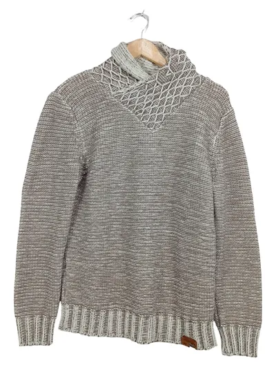 Tazzio Herren Strickpullover Rollkragen Grau Meliert Gr. L