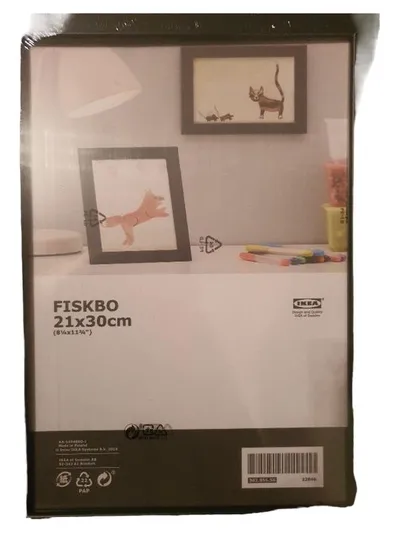 IKEA FISKBO Bilderrahmen 21x30cm Schwarz Holz A4 Fotorahmen Minimalistisch