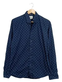 Ben Sherman Herren Freizeithemd Gr. S Blau Geometrisch Muster Langarm 1