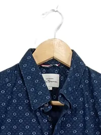 Ben Sherman Herren Freizeithemd Gr. S Blau Geometrisch Muster Langarm 2