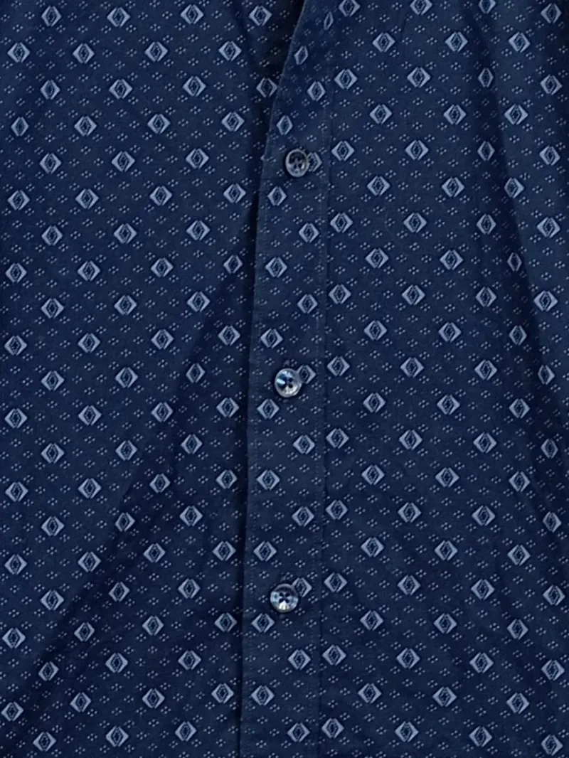 Ben Sherman Herren Freizeithemd Gr. S Blau Geometrisch Muster Langarm 3
