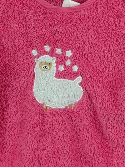 Lily & Dan Mädchen Fleecepullover Lama Motiv Pink Gr. 146/152