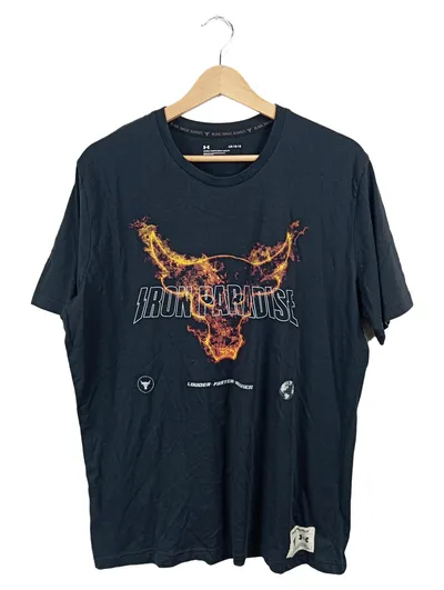 Under Armour Project Rock Iron Paradise T-Shirt Herren Gr. L Schwarz