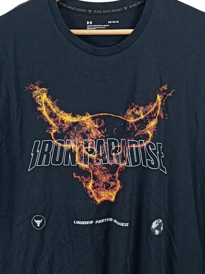 Under Armour Project Rock Iron Paradise T-Shirt Herren Gr. L Schwarz