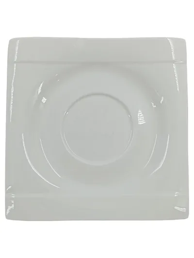 casa NOVA Unterteller Porzellan Weiß Eckig Modern 14 cm Kaffee Tee