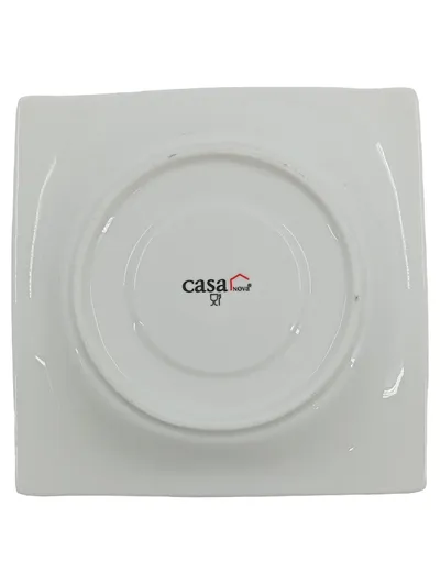 casa NOVA Unterteller Porzellan Weiß Eckig Modern 14 cm Kaffee Tee