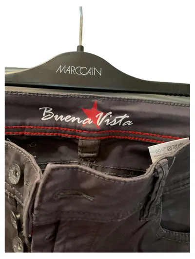 Buena Vista Stoffhose Damen Gr. S/36 Grau Slim Fit Baumwolle Button-Fly