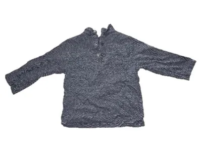 Obaïbi Langarmshirt Baby Junge Gr. 74 Grau Meliert Knopf