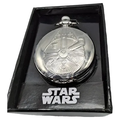 Accutime Millennium Falcon Taschenuhr Silber Vintage Freizeit