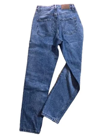 Zara Mom Jeans Damen Gr. 34 Hellblau High Waist Straight Casual