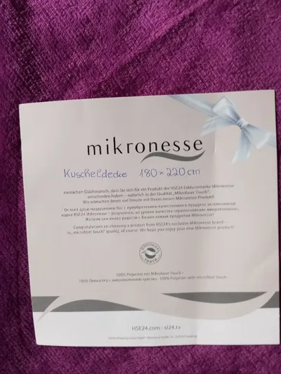 Mikronesse Kuscheldecke 180x220 cm Lila Polyester Mikrofaser Touch