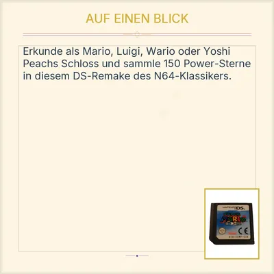 Super Mario 64 DS Nintendo DS Spiel NTR-ASMP-EUR Modul Cartridge