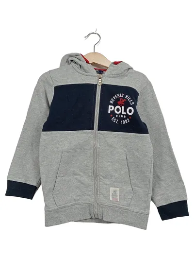 Beverly Hills Polo Club Kinder Sweatjacke Hoodie Gr. 116/122 Grau