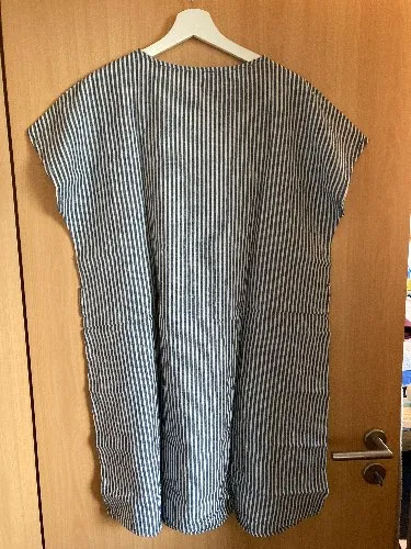 SEASONS Damen Tunikakleid Leinen Baumwolle gestreift blau weiß Gr. L