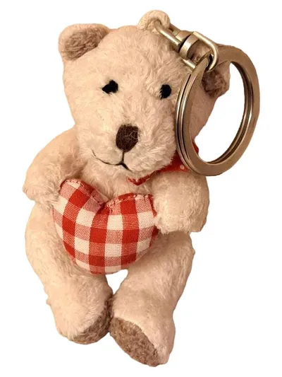 Die Spiegelburg Schlüsselanhänger Teddybär mit Herz Beige Romantisch