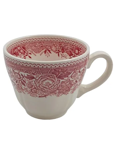 Villeroy & Boch Burgenland Tasse Porzellan Rot Weiß Vintage Made in Germany