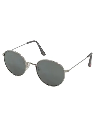 s.Oliver Sonnenbrille Damen Herren Rund Retro Metall Silber Grau verspiegelt