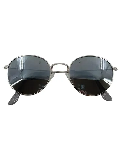 s.Oliver Sonnenbrille Damen Herren Rund Retro Metall Silber Grau verspiegelt