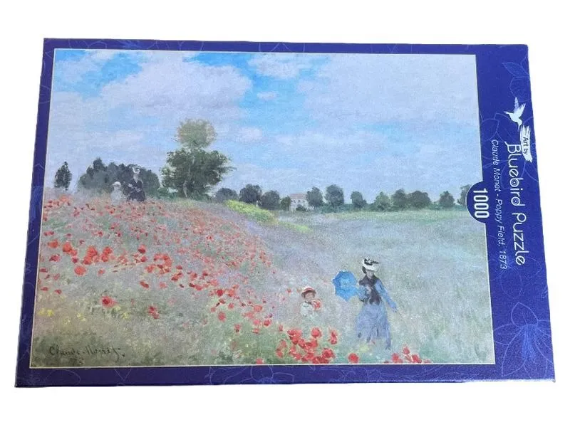 Bluebird Puzzle 1000 Teile Claude Monet Poppy Field 1873 Mohnfeld 1